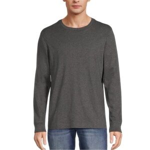 George Men’s Crewneck Long Sleeve Tee in Charcoal Grey Heather 2X NWT